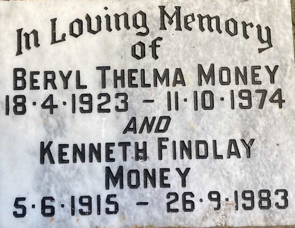 MONEY Kenneth Findlay 1915-1983 & Beryl Thelma 1923-1974