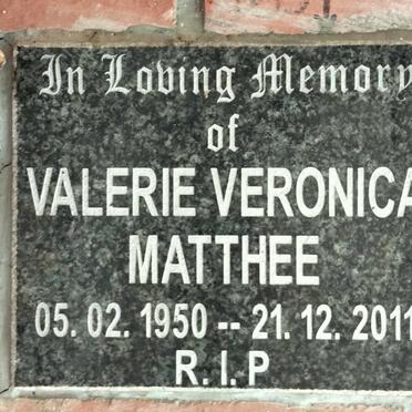 MATTHEE Valerie Veronica 1950-2011