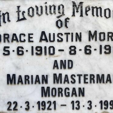 MORGAN Horace Austin 1910-1981 & Marian Masterman 1921-1996