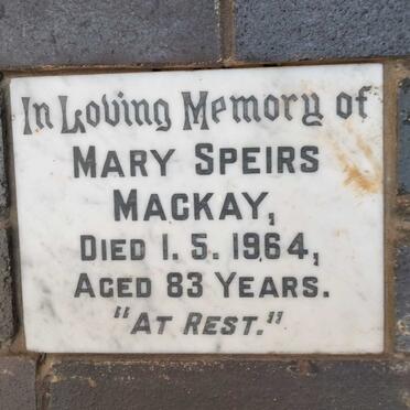 MACKAY Mary Speirs -1964