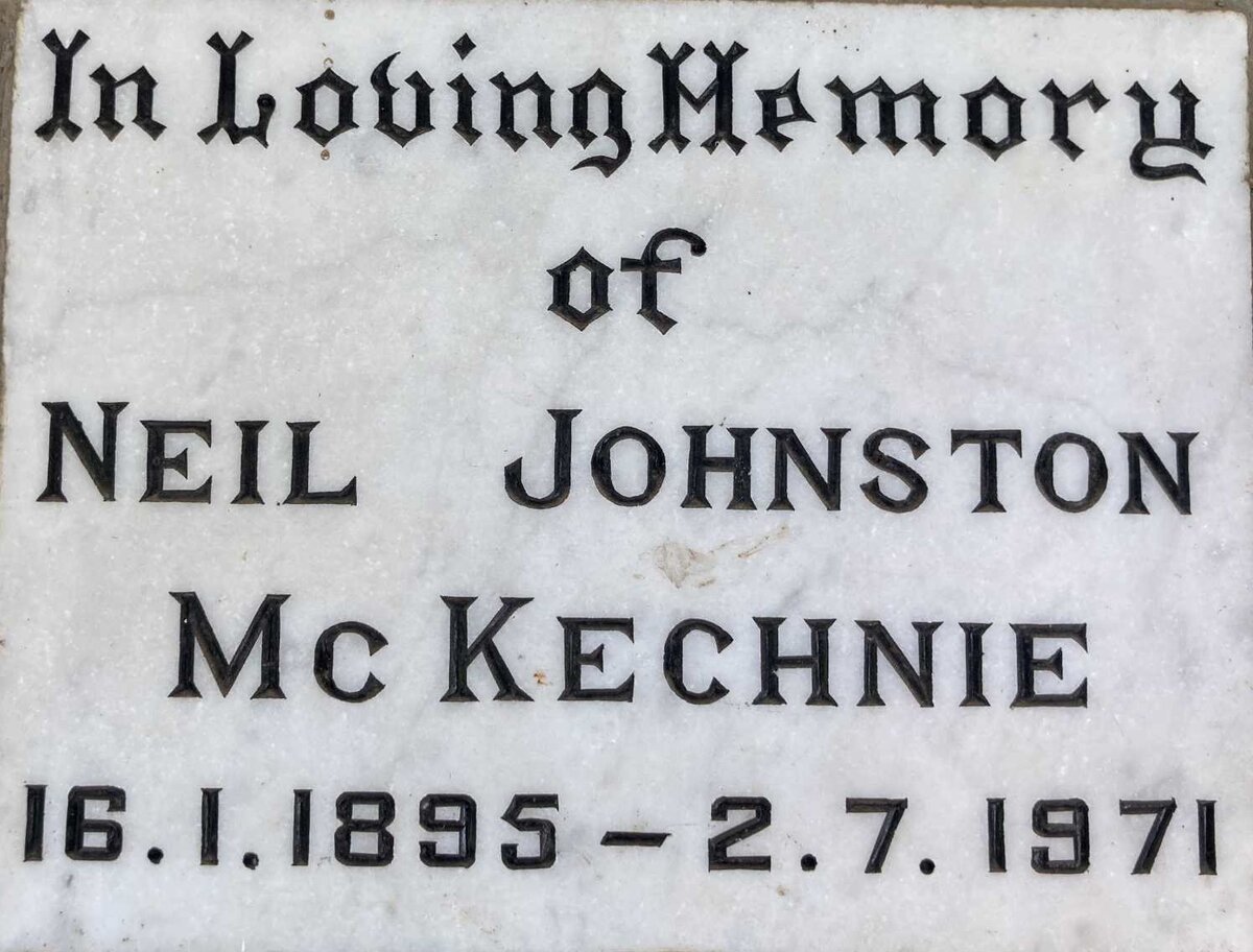MCKECHNIE Neil Johnston 1895-1971