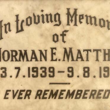 MATTHEE Norman E. 1939-1971