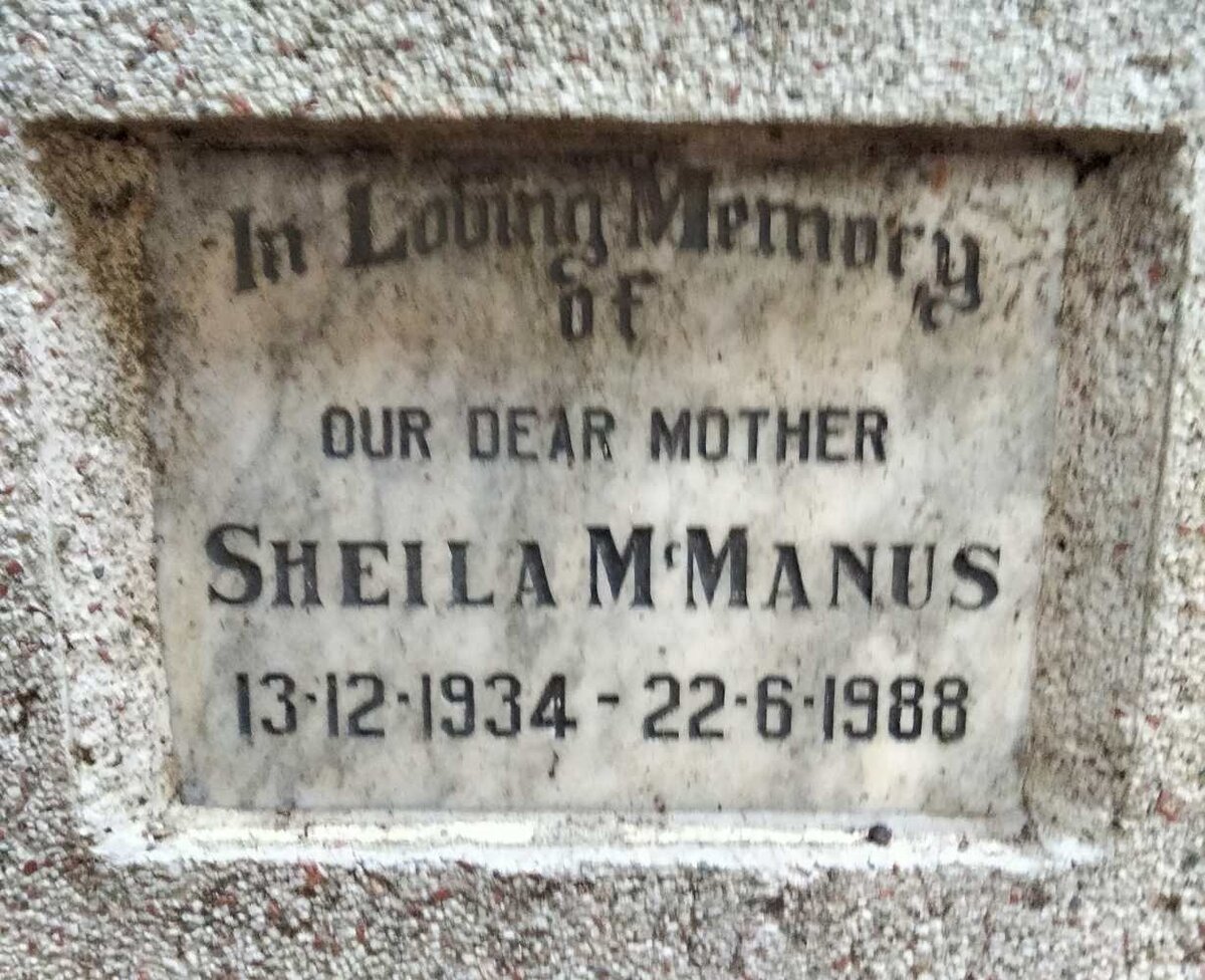 MCMANUS Sheila 1934-1988