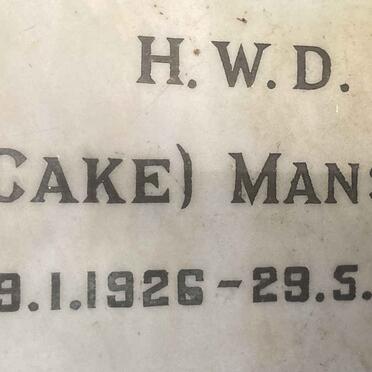 MANSON H.W.D. 1926-1969
