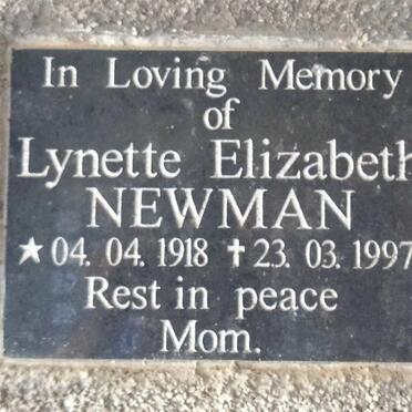 NEWMAN Lynette Elizabeth 1918-1997