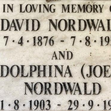 NORDWALD David 1876-1956 & Dolphina 1903-1996