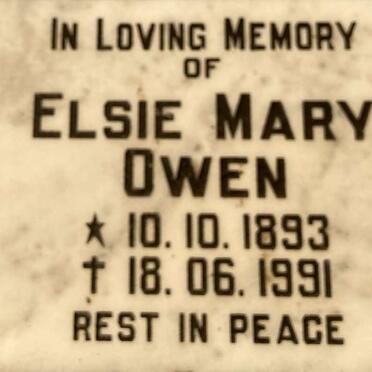 OWEN Elsie Mary 1893-1991