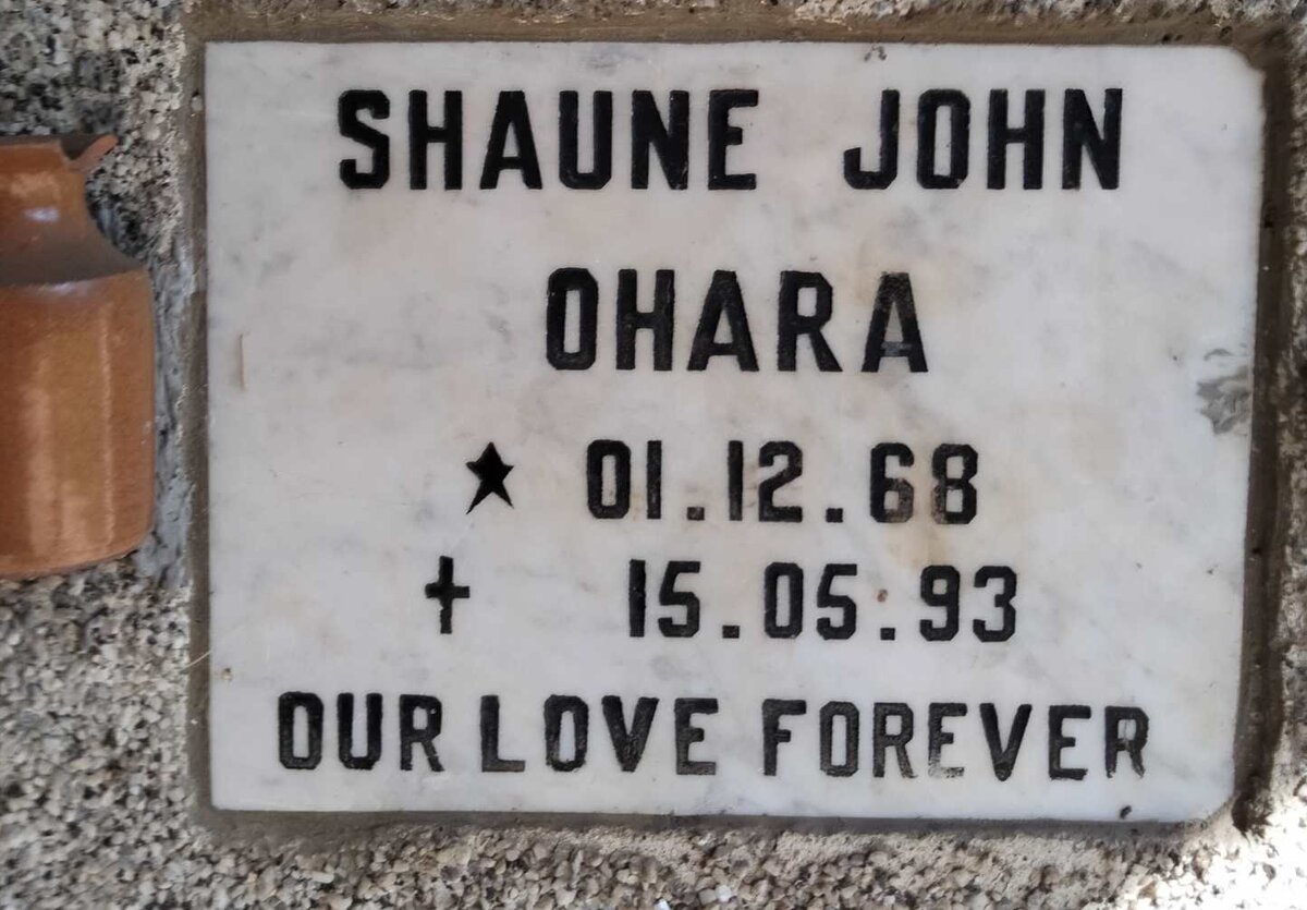 OHARA Shaune John 1968-1993