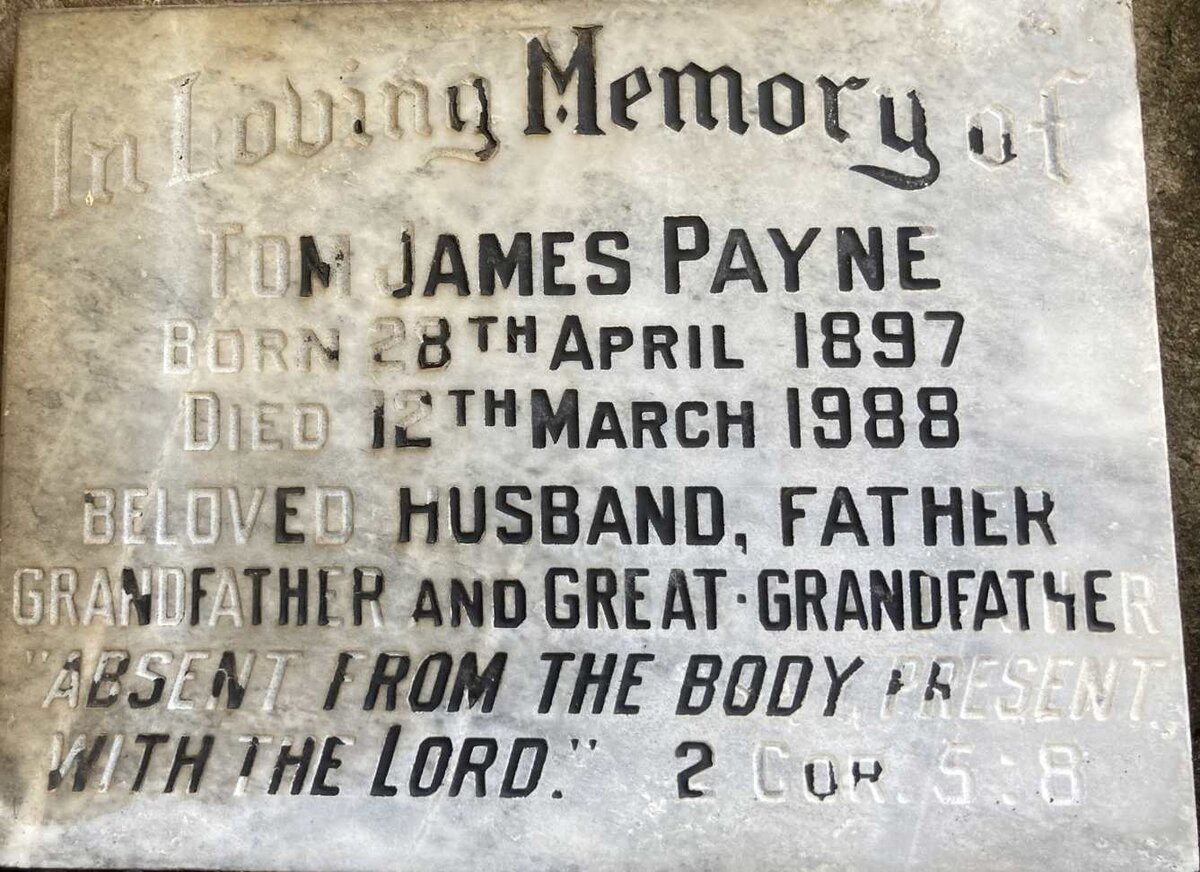 PAYNE Tom James 1897-1988