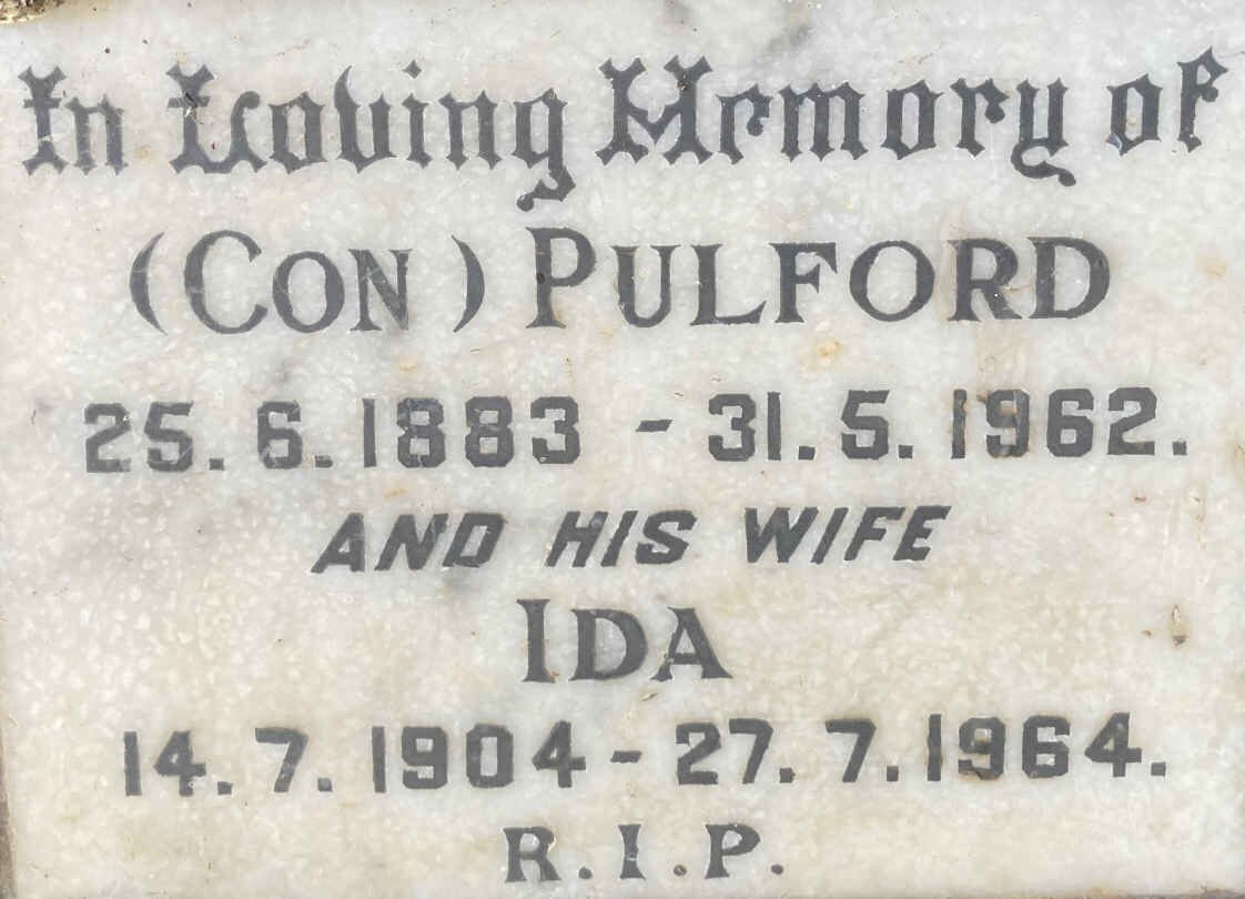 PULFORD Con 1883-1962 & Ida 1904-1964