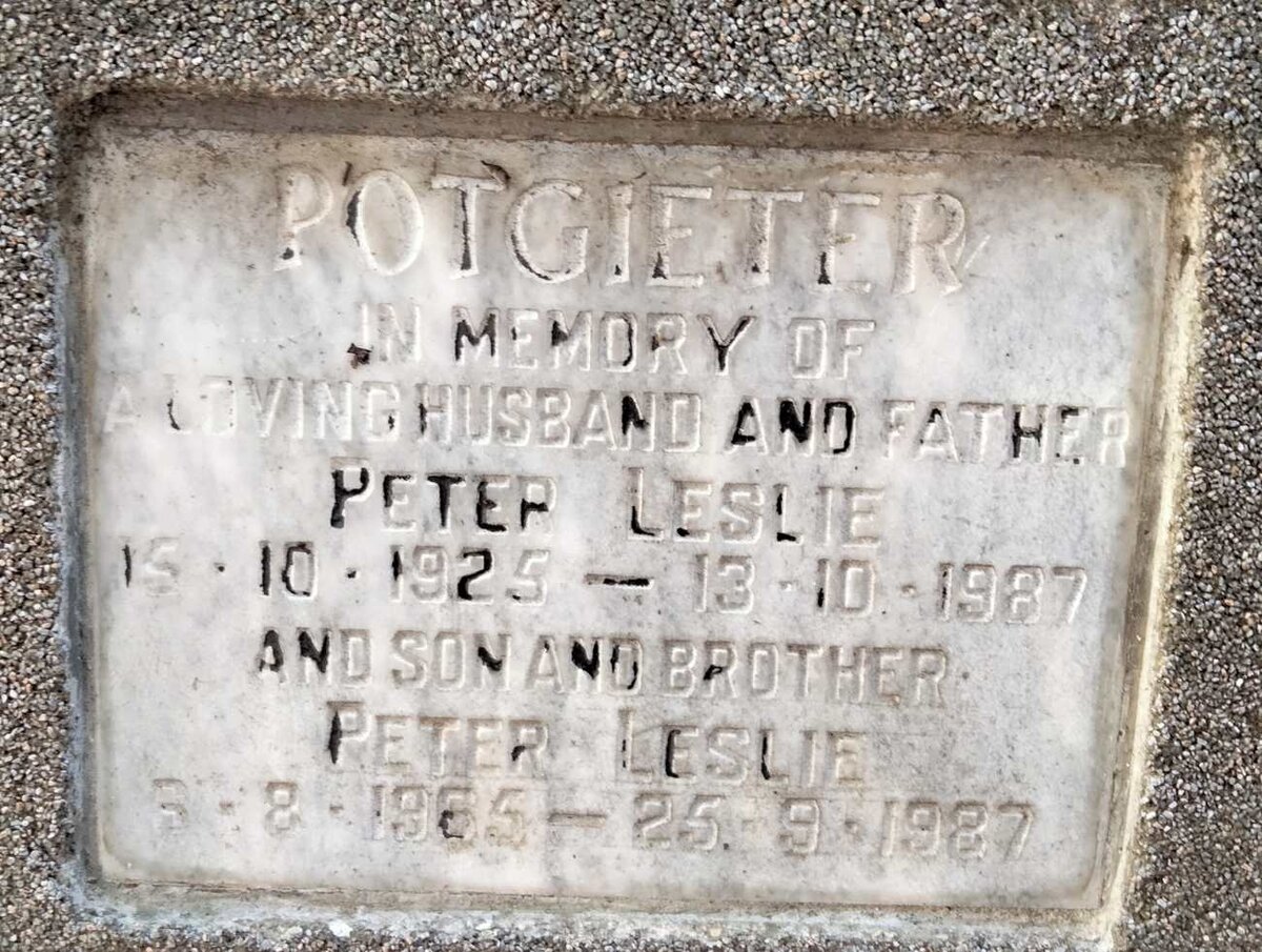 POTGIETER Peter Leslie 1925-1987 :: POTGIETER Peter Leslie 1965-1987