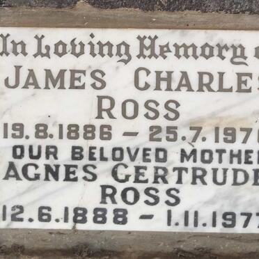 ROSS James Charles 1886-1970 & Agnes Gertrude 1888-1977