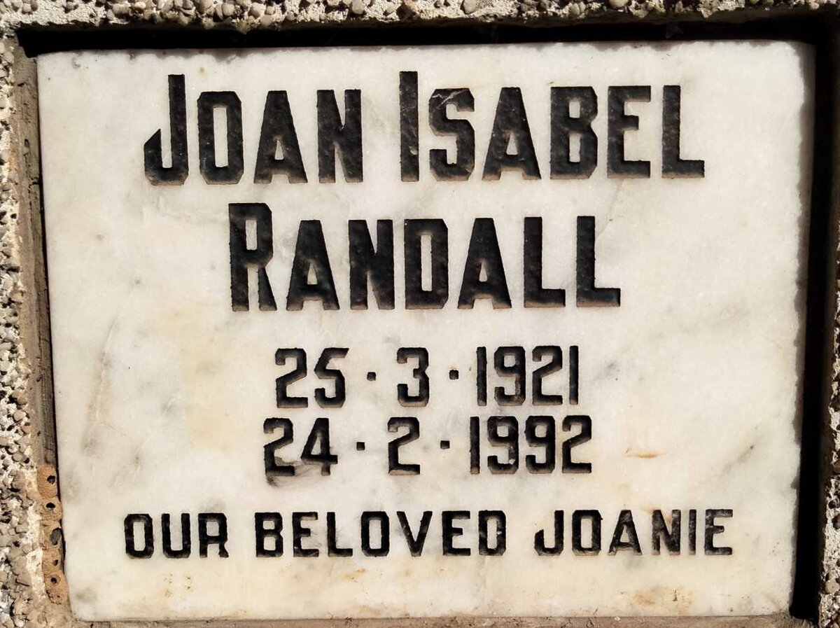 RANDALL Joan Isabel 1921-1992