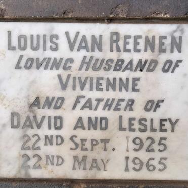 REENEN Louis, van 1925-1965