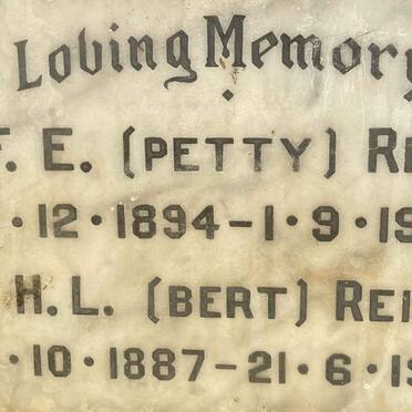 REID H.L. 1887-1967 :: REID F.E. 1894-1962