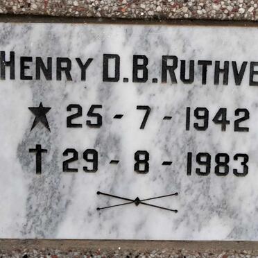 RUTHVEN Henry D.B. 1942-1983