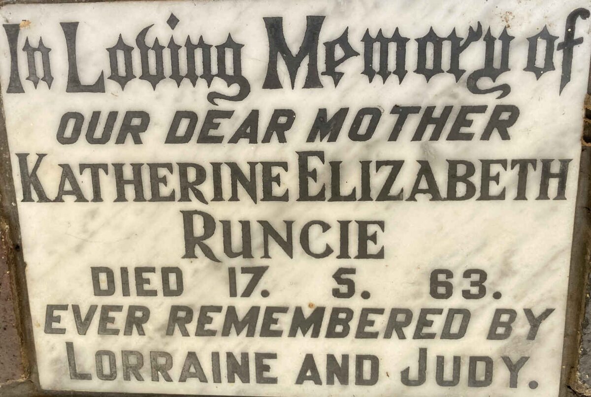 RUNCIE Katherine Elizabeth -1963