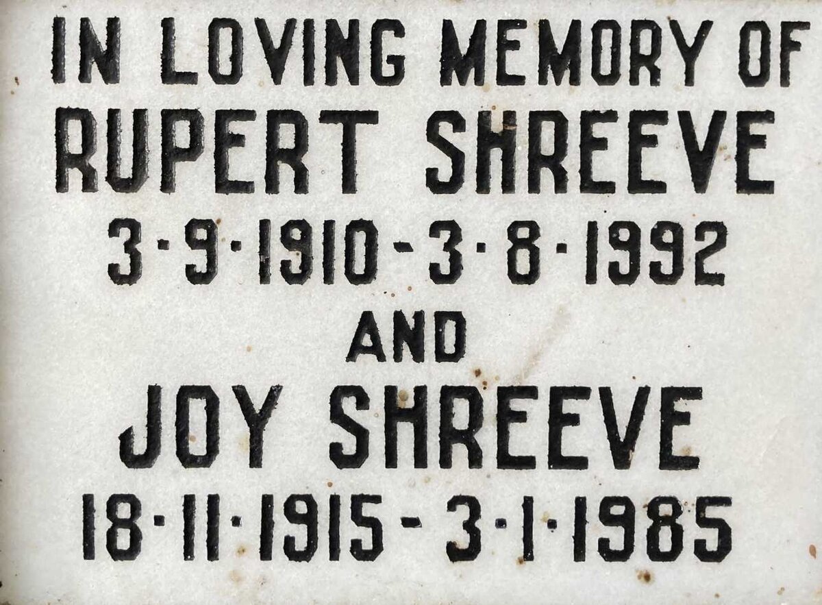 SHREEVE Rupert 1910-1992 & Joy 1915-1985