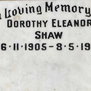 SHAW Dorothy Eleanor 1905-1972