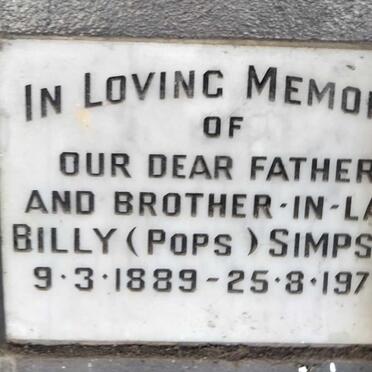 SIMPSON Billy 1889-1973 
