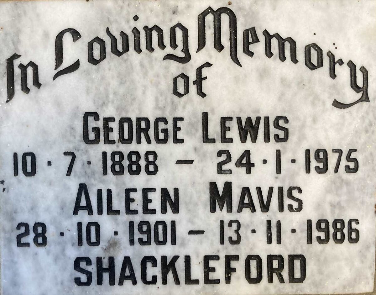 SHACKLEFORD George Lewis 1888-1975 & Aileen Mavis 1901-1986