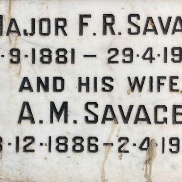SAVAGE F.R. 1881-1960 & A.M. 1886-1980