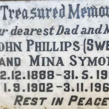 SYMONS John Phillips 1888-1963 & Mina 1902-1967