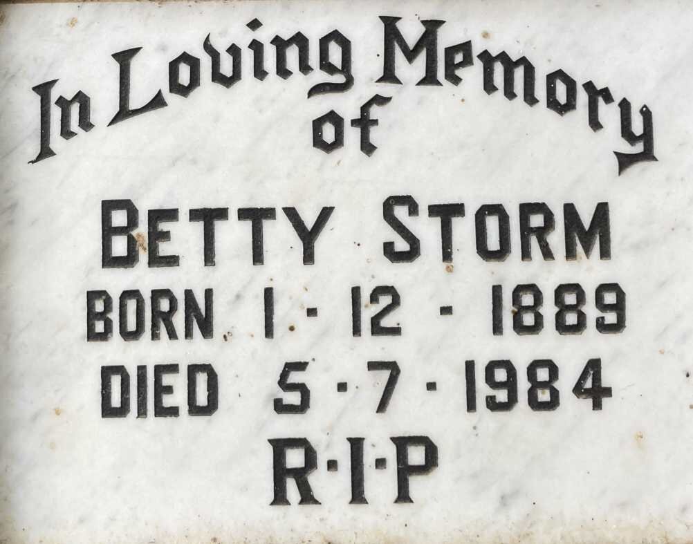 STORM Betty 1889-1984