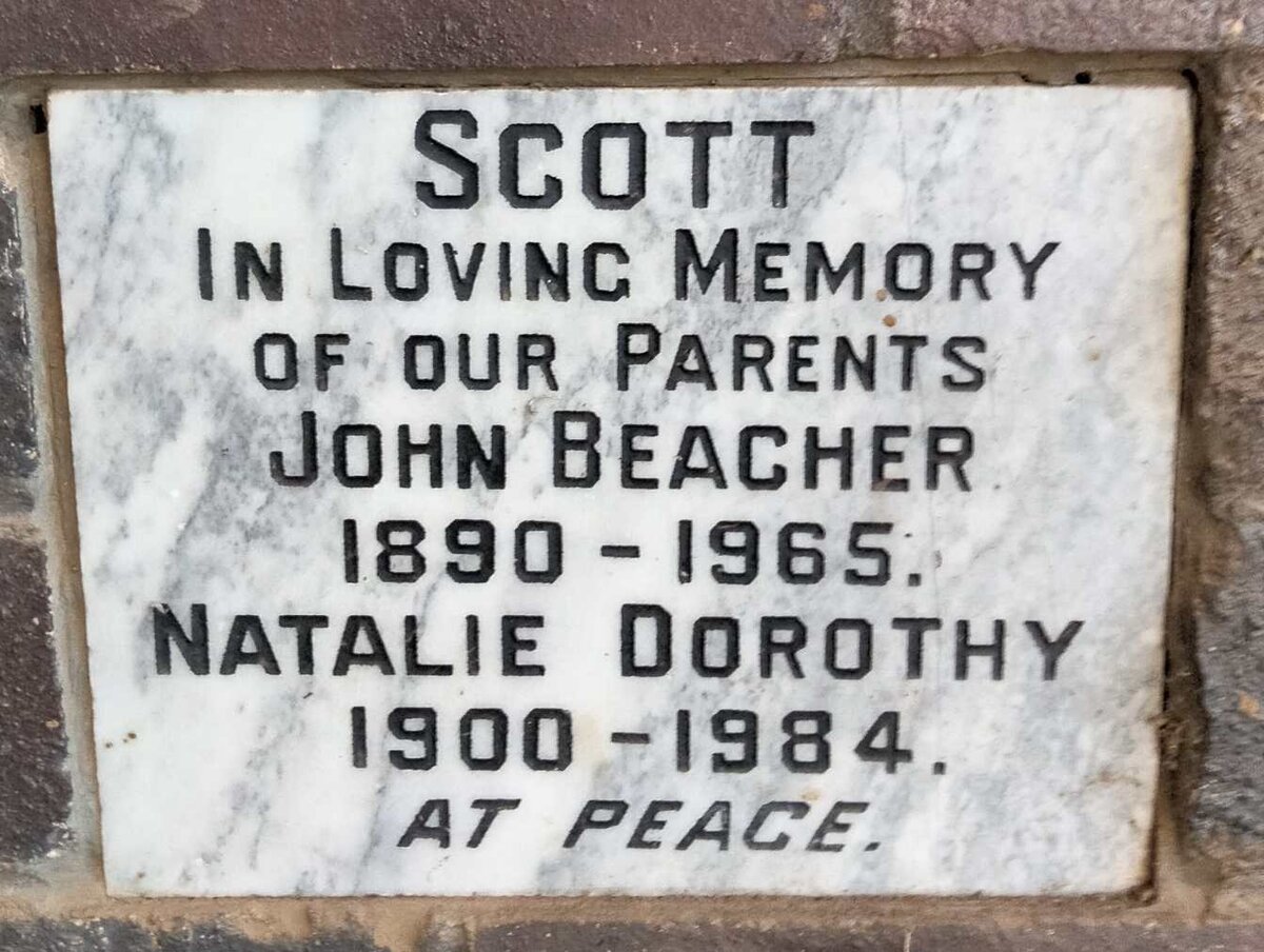 SCOTT John Beacher 1890-1965 & Natalie Dorothy 1900-1984