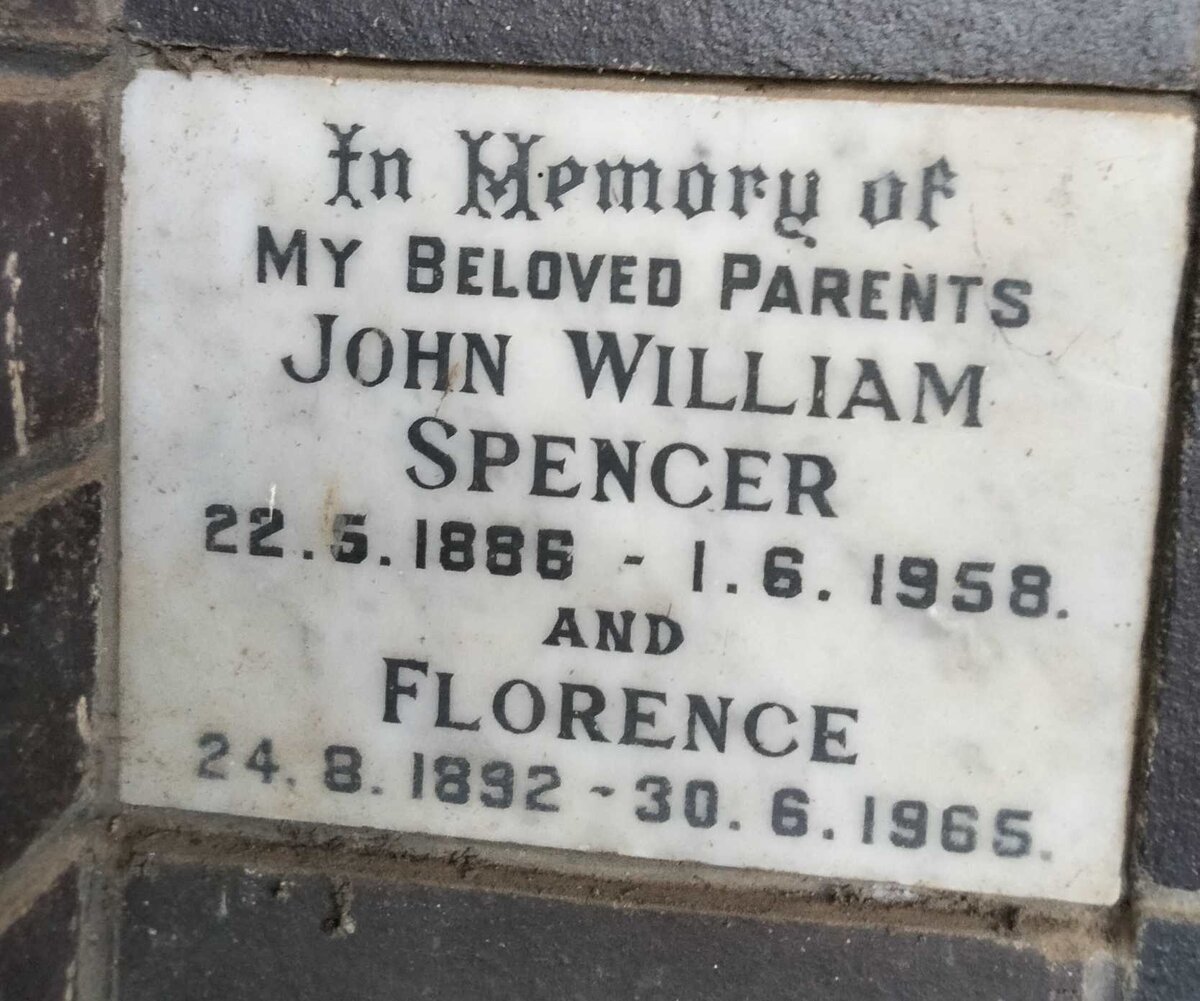 SPENCER John William 1886-1958 & Florence 1892-1965