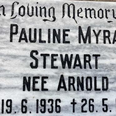 STEWART Pauline Myra nee ARNOLD 1936-1984