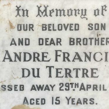 TERTRE Andre Francis, du -1960