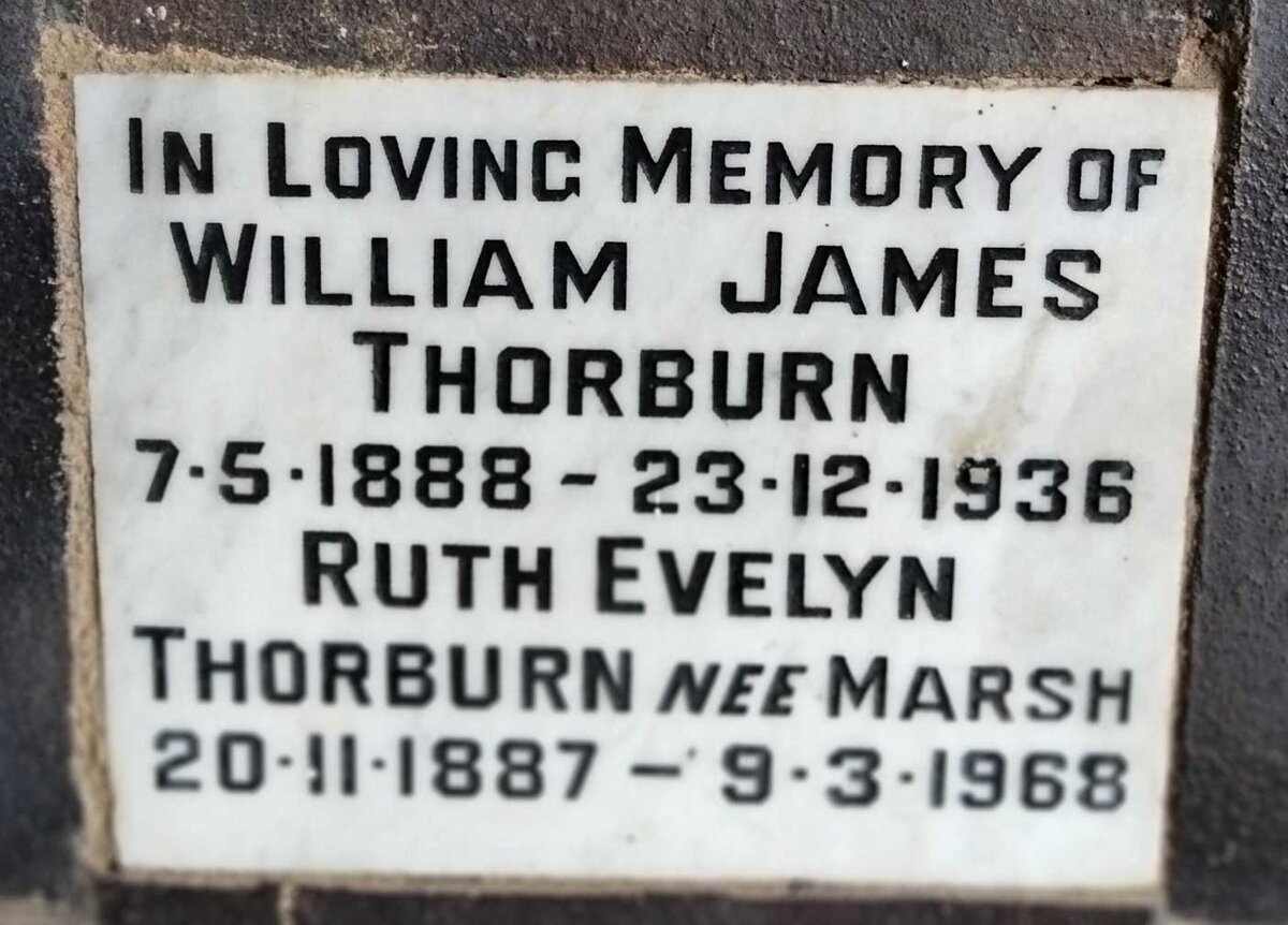 THORBURN William James 1888-1936 & Ruth Evelyn MARSH 1887-1968