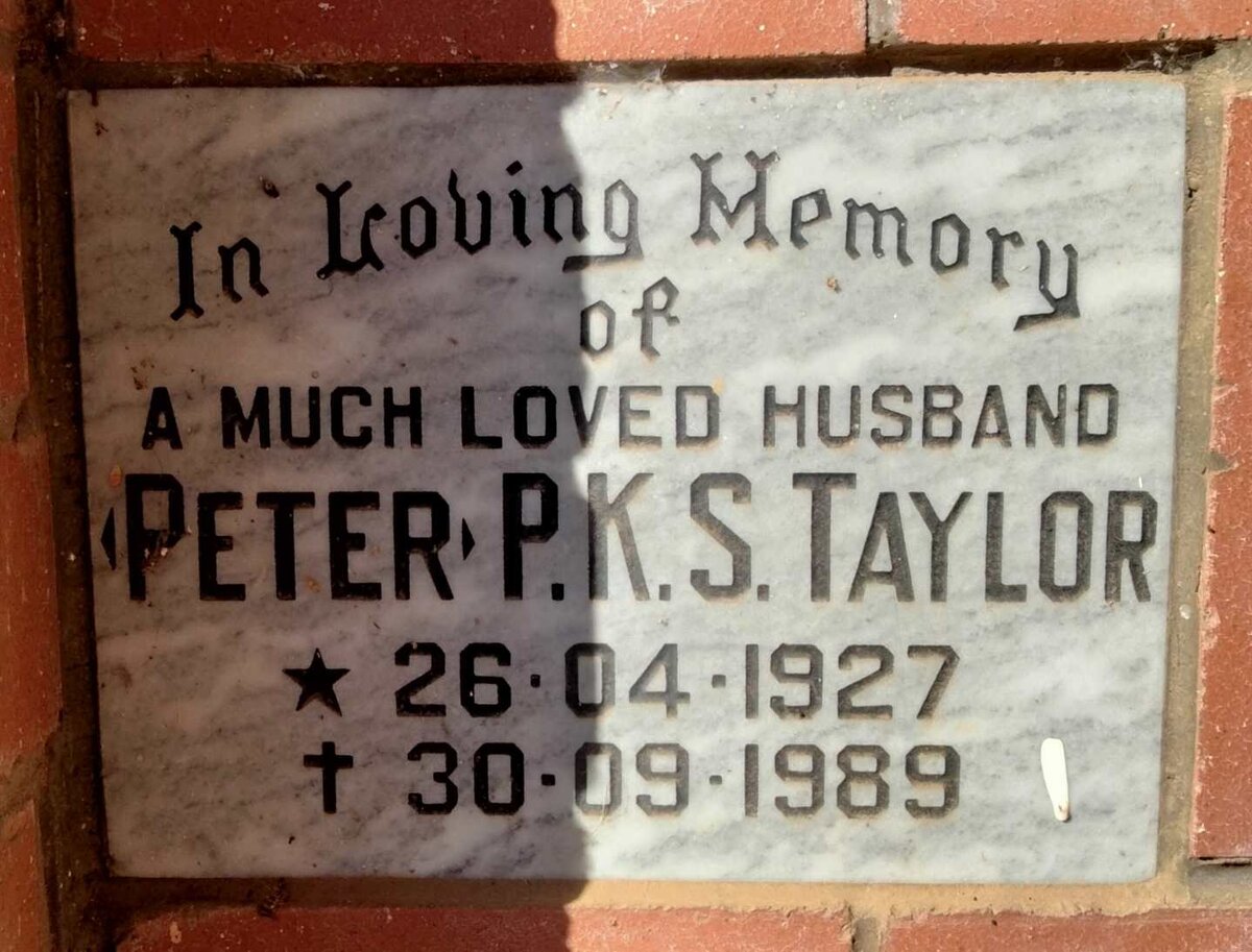 TAYLOR P.K.S. 1927-1989