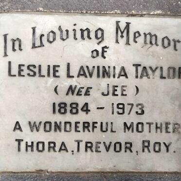 TAYLOR Leslie Lavina nee JEE 1884-1973