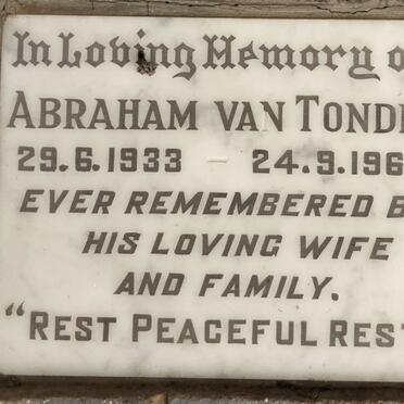 TONDER Abraham, van 1933-1969