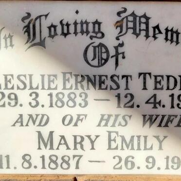 TEDDER Leslie Ernest 1883-1956 & Mary Emily 1887-1958