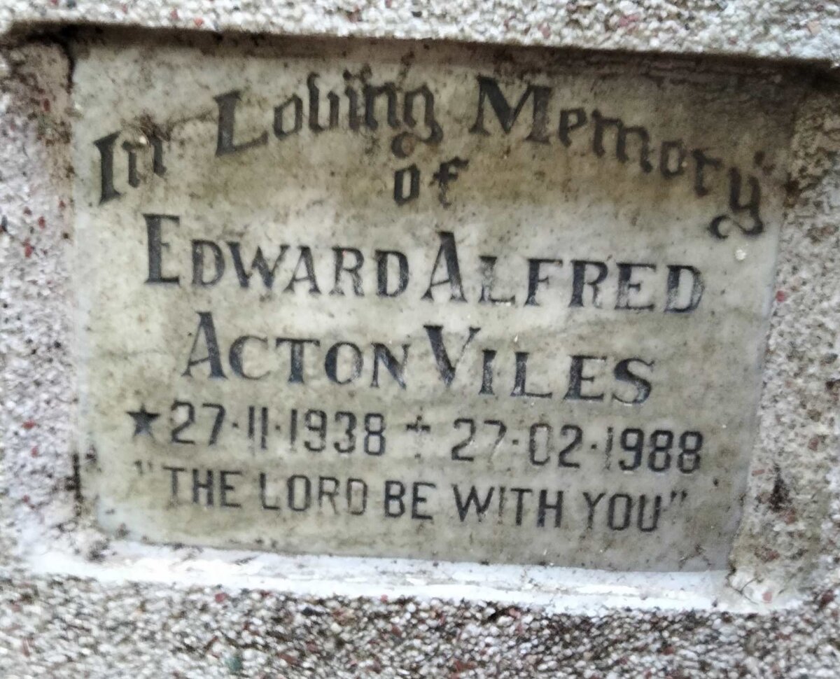 VILES Edward Alfred Acton 1938-1988