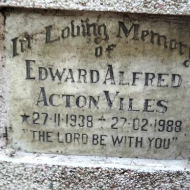 VILES Edward Alfred Acton 1938-1988
