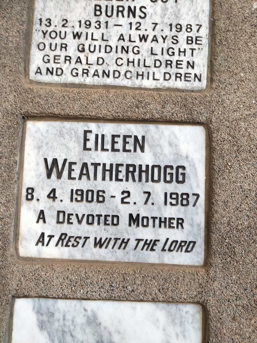 WEATHERHOGG Eileen 1906-1987