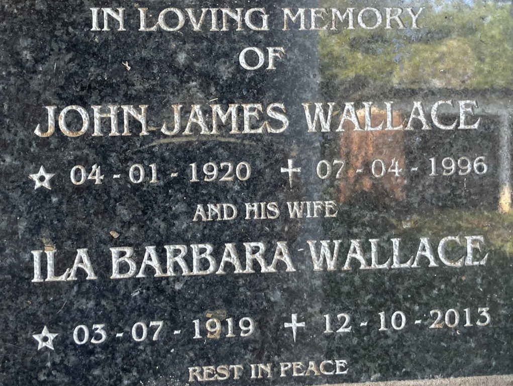 WALLACE John James 1920-1996 & Ila Barbara 1919-2013