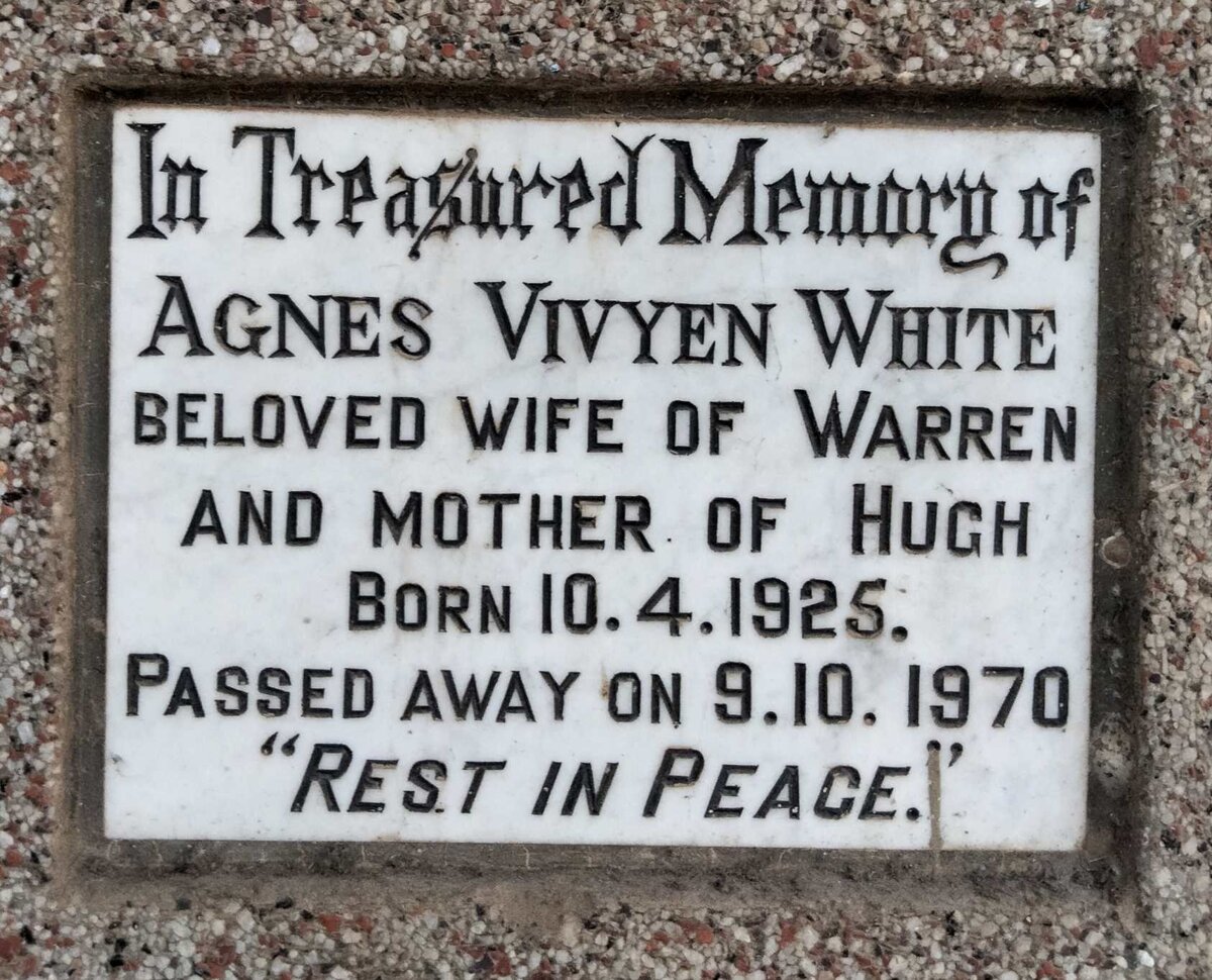 WHITE Agnes Vivyen 1925-1970