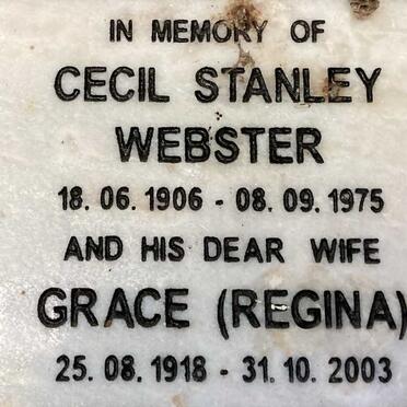 WEBSTER Cecil Stanley 1906-1975 & Grace 1918-2003
