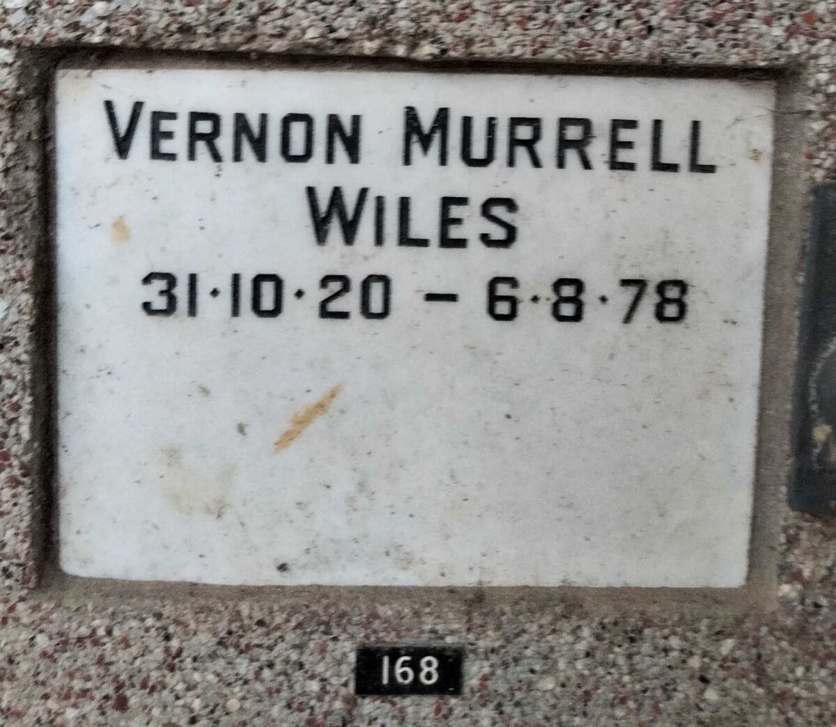 WILES Vernon Murrell 1920-1978