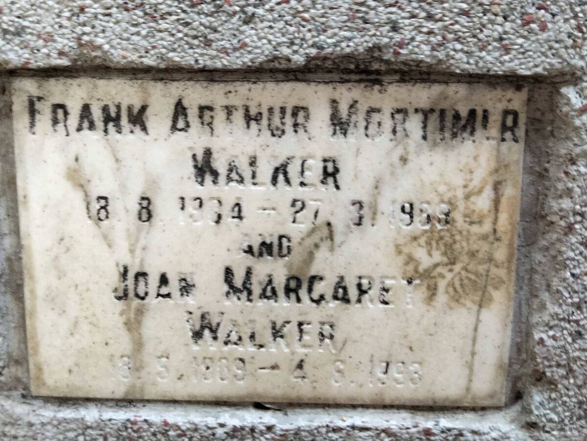 WALKER Frank Arthur Mortimer 1904-1989 & Joan Margaret 1909-1993