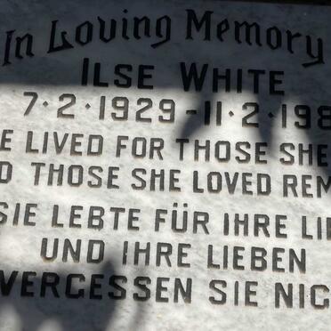 WHITE Ilse 1929-1982
