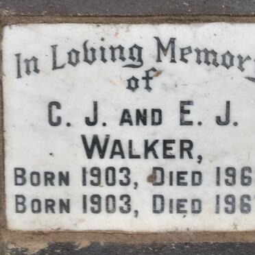 WALKER C.J. 1903-1962 & WALKER E.J. 1903-1967