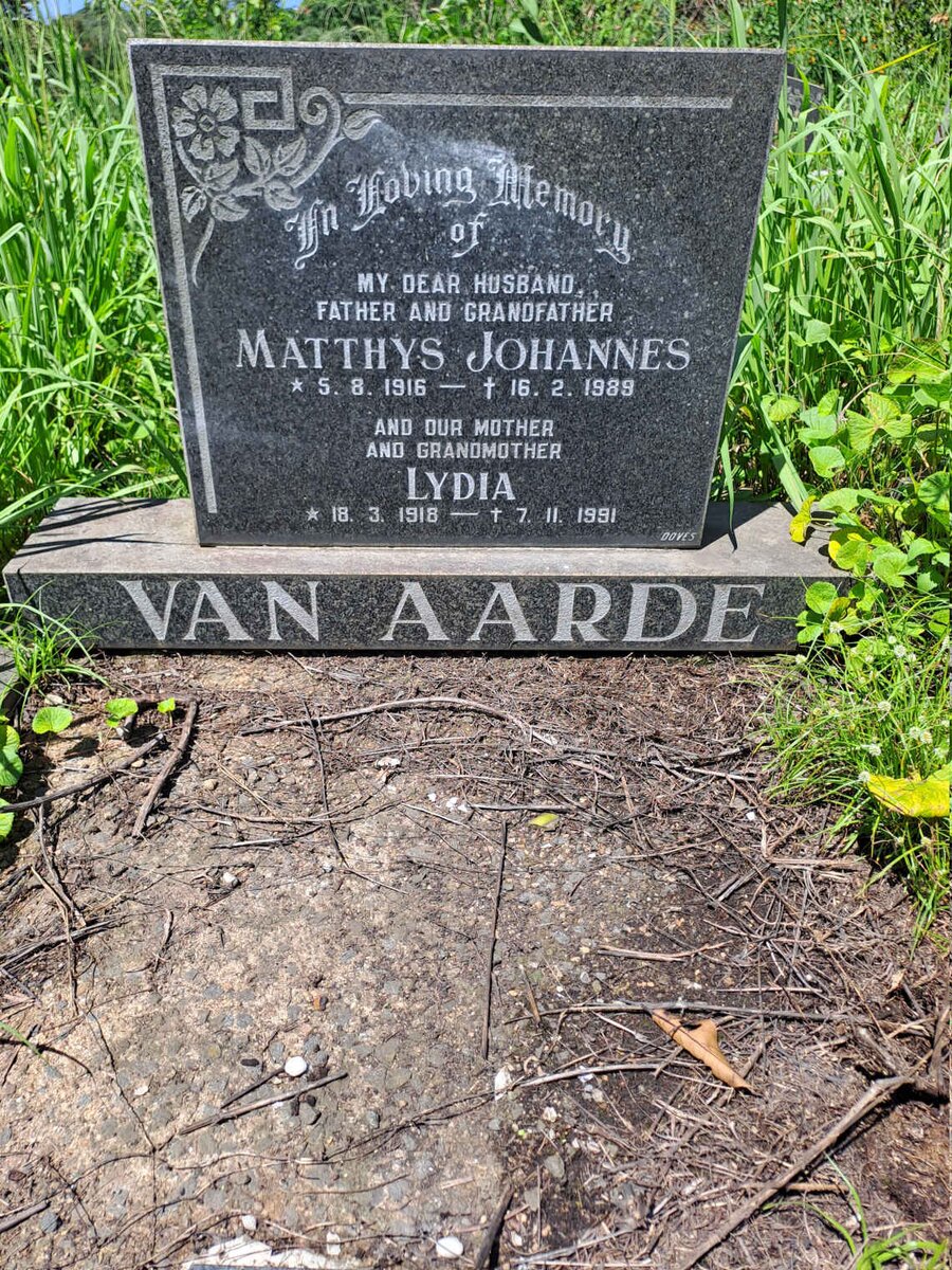 AARDE Matthys Johannes, van 1916-1989 & Lydia 1918-1991