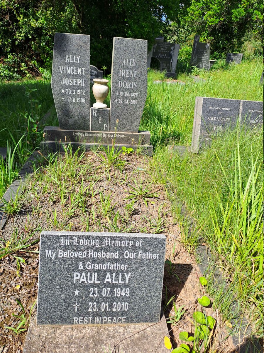ALLY Vincent Joseph 1922-1996 & Irene Doris 1926-2003 :: ALLY Paul 1949-2010