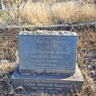 BADOCK Mary Florence -1950 :: BADOCK Lorna Miriam -1962